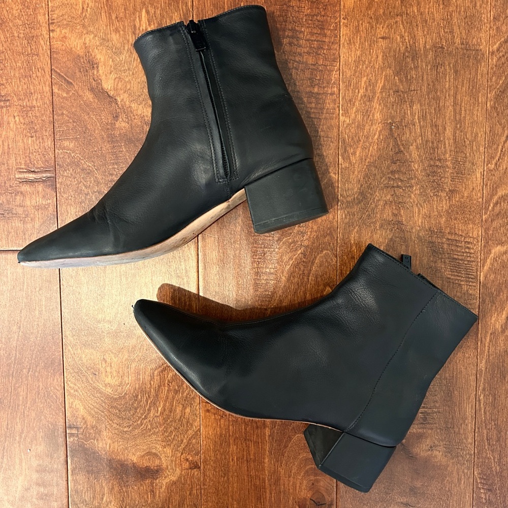 Loeffler Randall Black Leather Ankle Boots